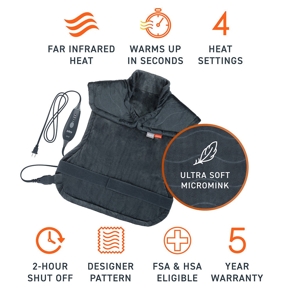 PureRelief Pro Far Infrared Back & Neck Heat Pad