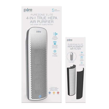 PureZone Elite 4-in-1 True HEPA Luftreiniger & Ersatzfilterbündel